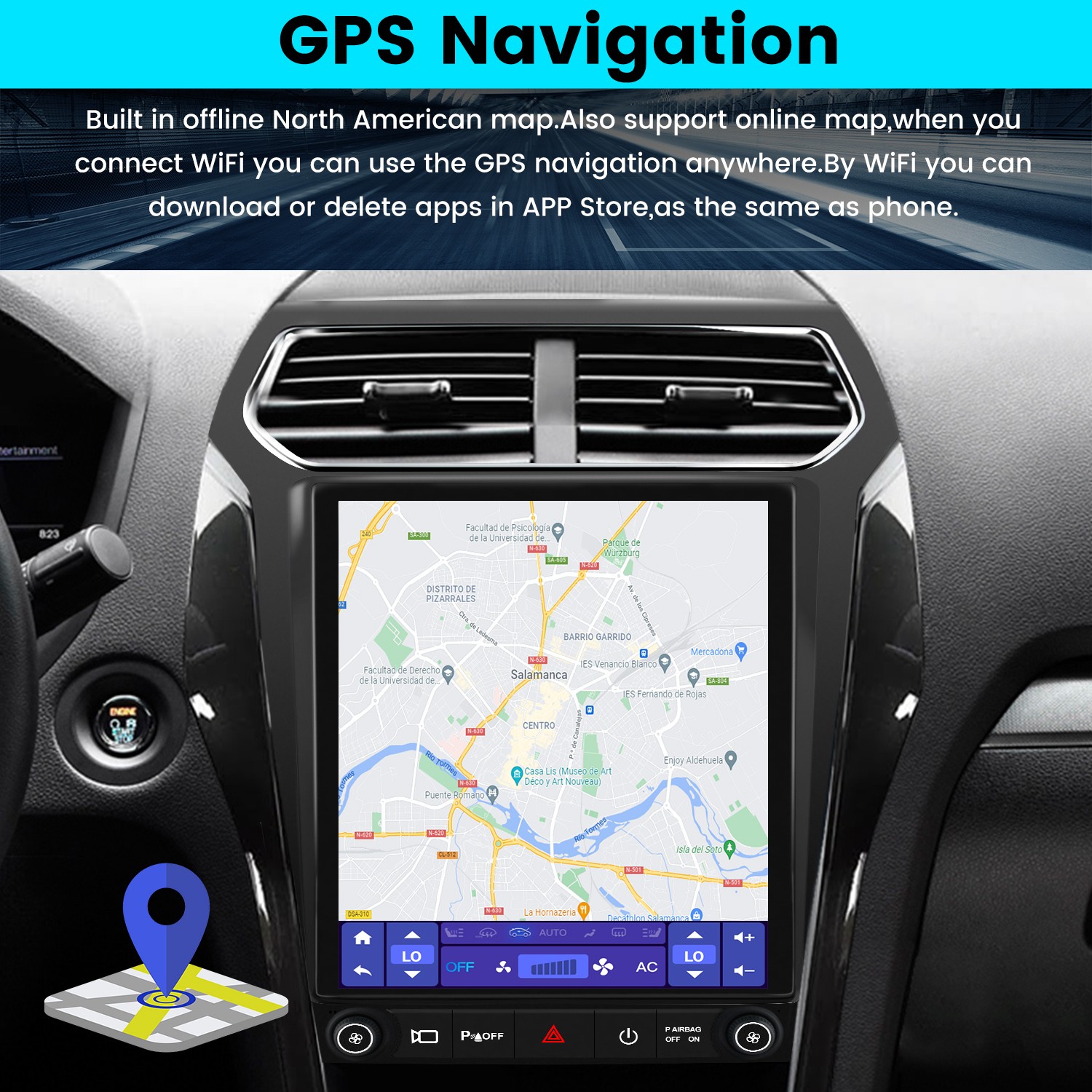 12.1″ Tesla Style For Ford Explorer 2011-2019 Car Radio Stereo CarPlay GPS Navi