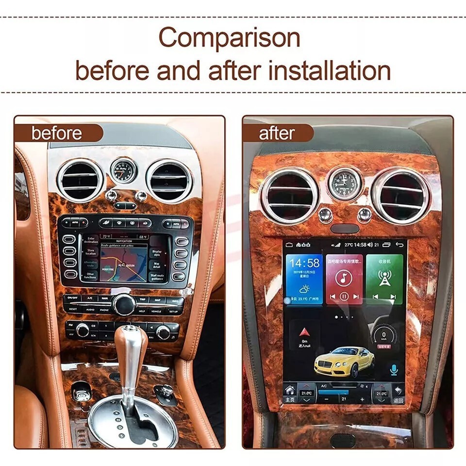 12.1″ For 2004-12 Bentley Flying Spur Continental Car Radio Stereo Carplay 4+64G