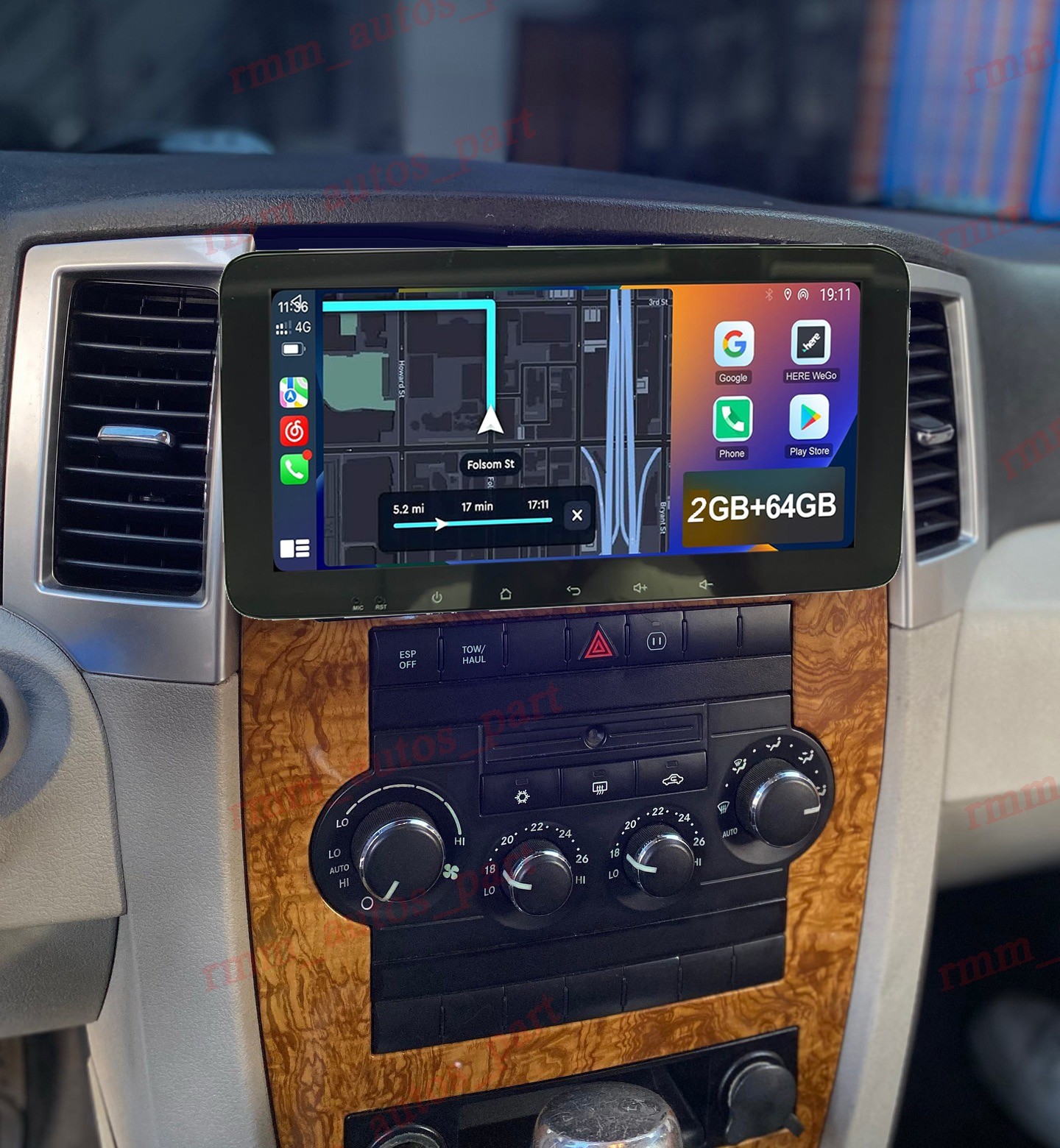 Android 14 Carplay Car Stereo Radio GPS WIFI For 2005-2011 Jeep Grand Cherokee