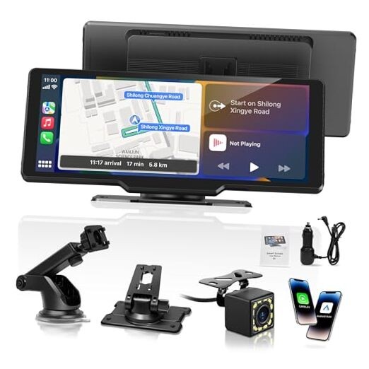 Portable Carplay Screen for Car, 10.26″ Wireless Carplay Car Stereo & 10.26inch