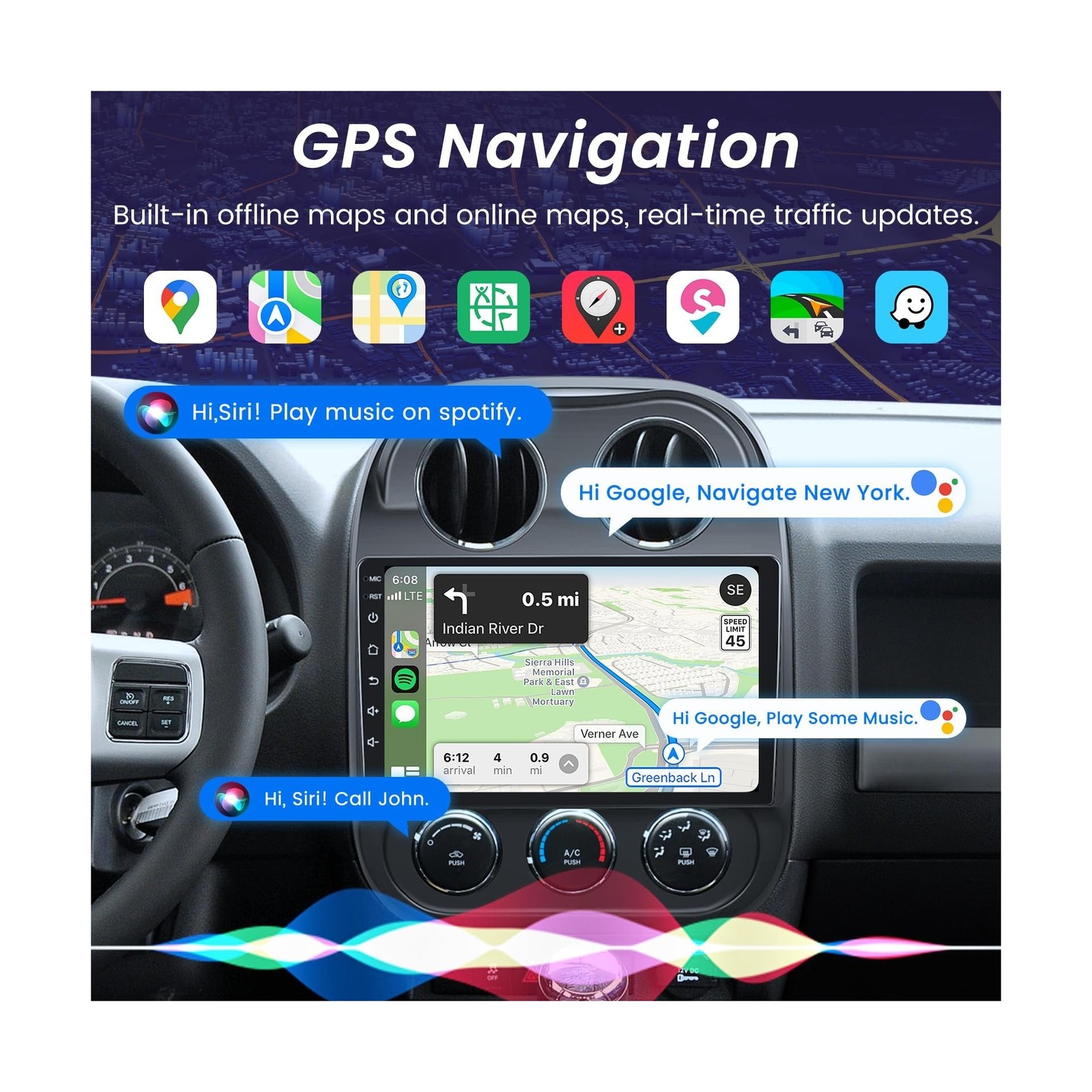 [4G+64G] Car Radio Stereo for Jeep Patriot Compass 2010-2016: Upgrade Bluetoo…