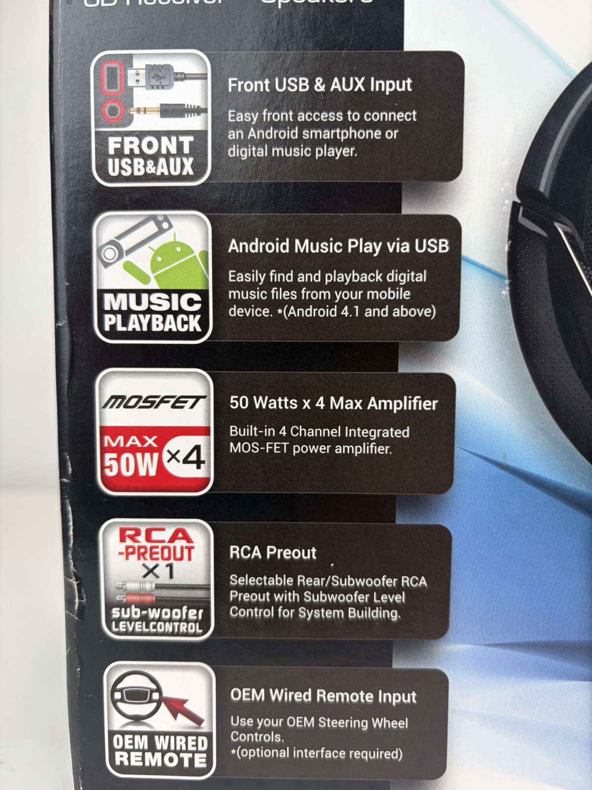 NEW SEALED~KENWOOD CD CAR STEREO 2 WAY 6.5” SPEAKERS ANDROID MUSIC PLAY PKG-125