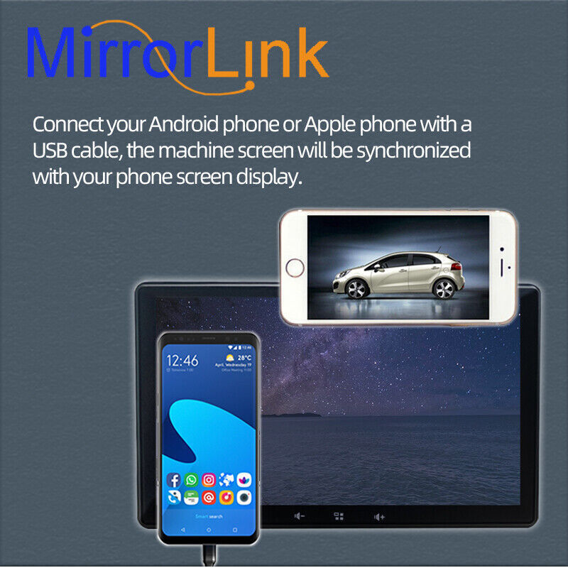 Bluetooth 7″ Apple CarPlay Touch Screen Car Radio Android Auto Portable Stereo