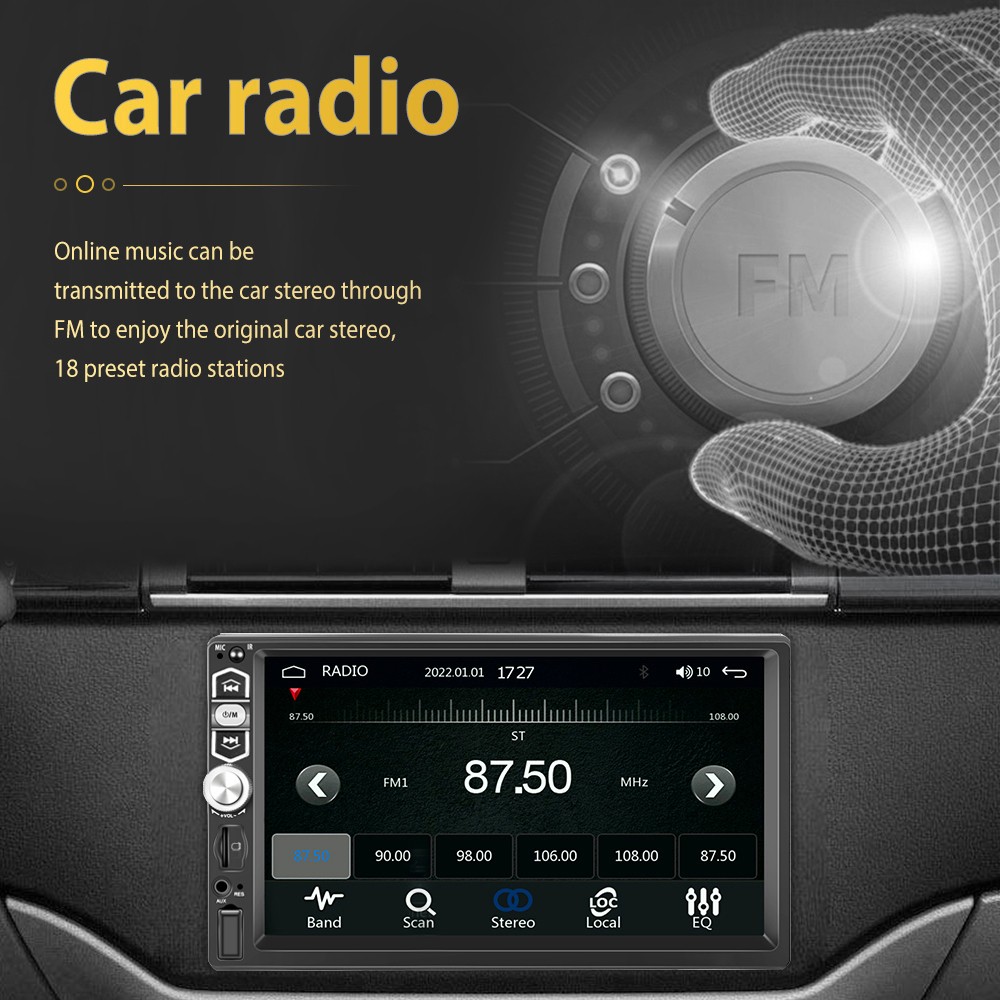 7″ Single Din Car Stereo Radio MP5 Player with Carplay Android Auto