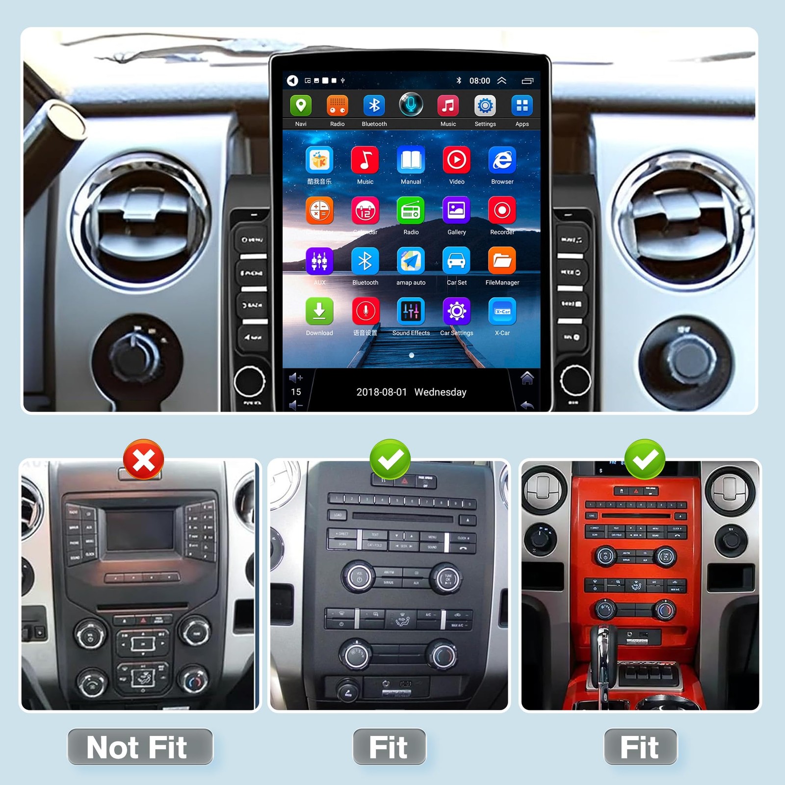 4G+64G Android 13 Car Radio for Ford F150 2009 2010 2011 2012 2013 2014, 9.7″…