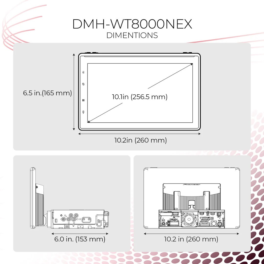Pioneer DMH-WT8000NEX 10.1″ Floating Digital Media Car Receiver with Dolby Atmos