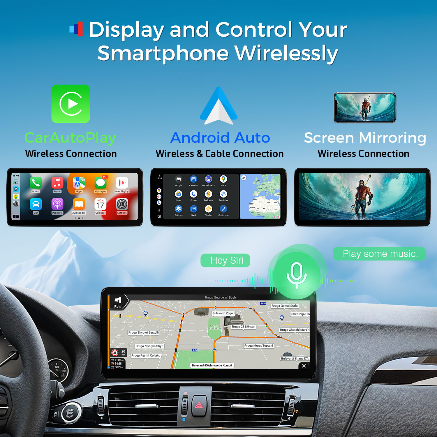 12.3″ IPS Android 13 8-Core CarPlay Stereo GPS Navi 4G For BMW X3 F25/X4 F26 NBT