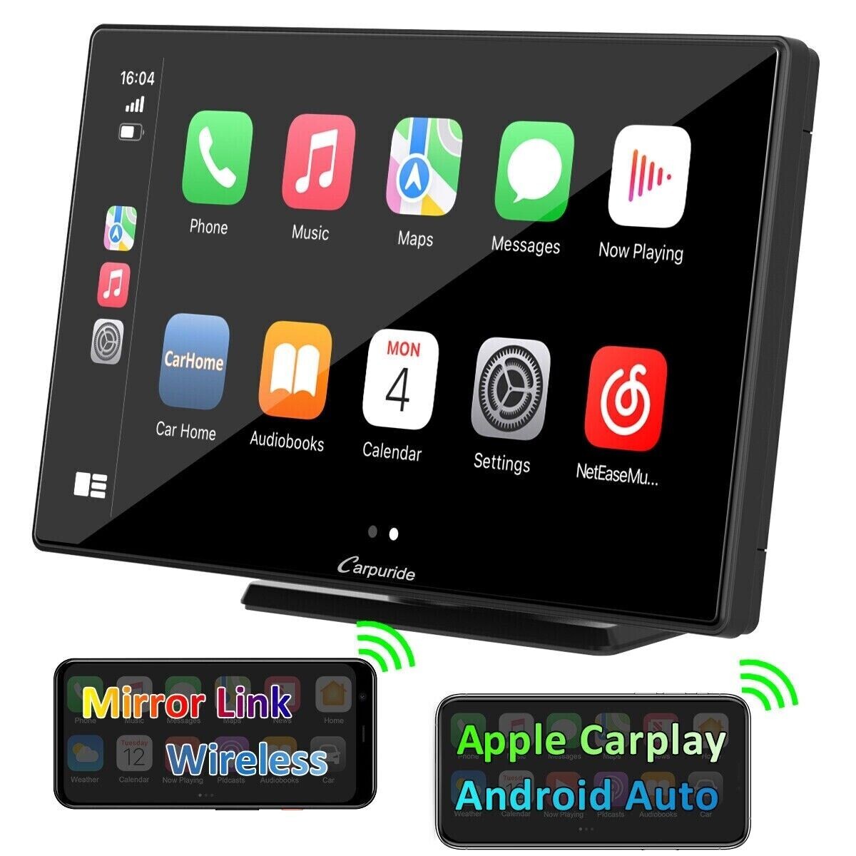 Carpuride 9Inch HD Wireless Portable Car Stereo For Carplay & Android Auto Play