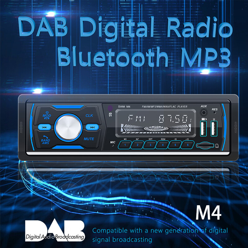 1 Din Car Radio Stereo Bluetooth MP3 Player In-Dash Head Unit hands-free