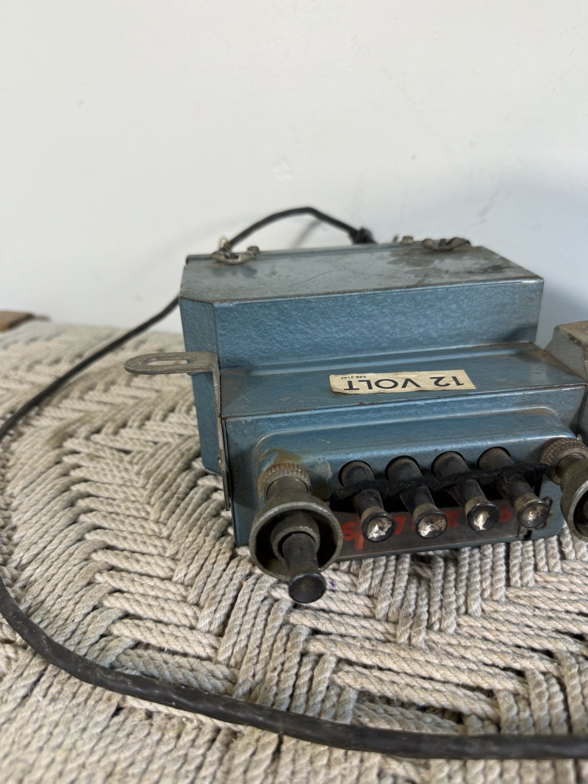 🍊Vintage 1950s Allstate Sears Blue AM Car Radio Model 6268? w/ Power Unit RARE