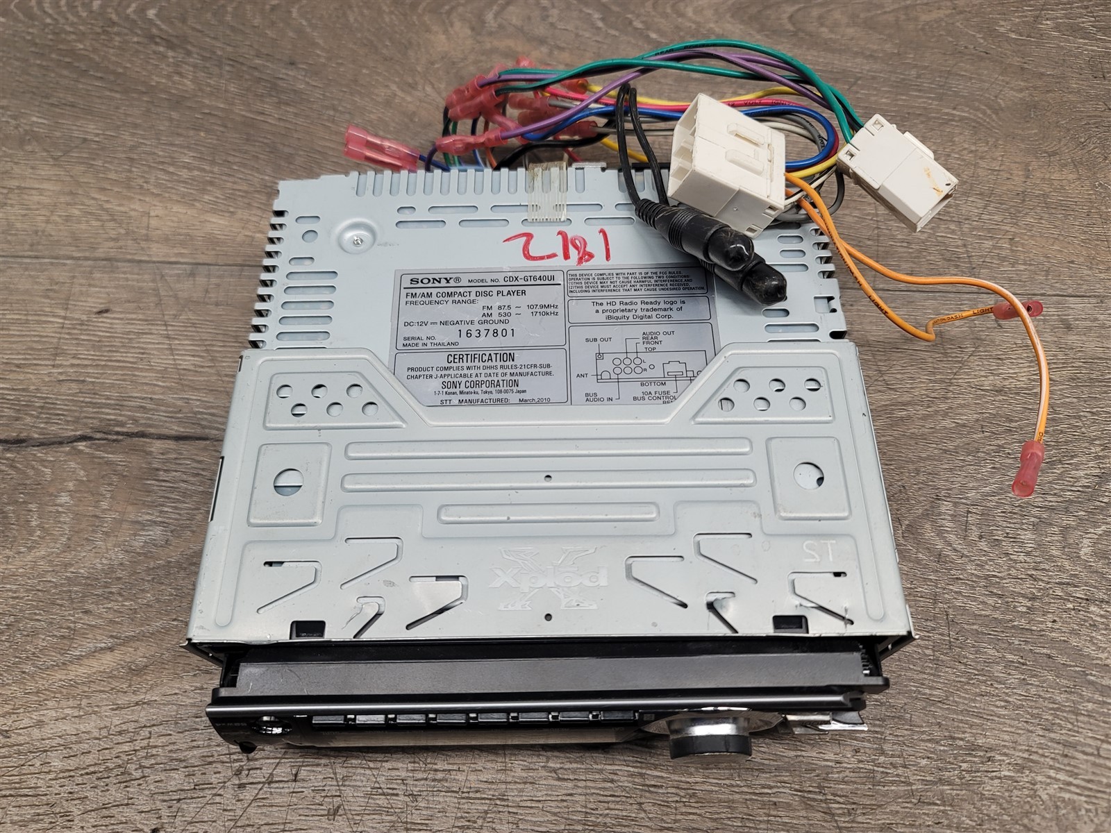 Sony Xplod CDX-GT640UI STEREO RADIO HEAD UNIT