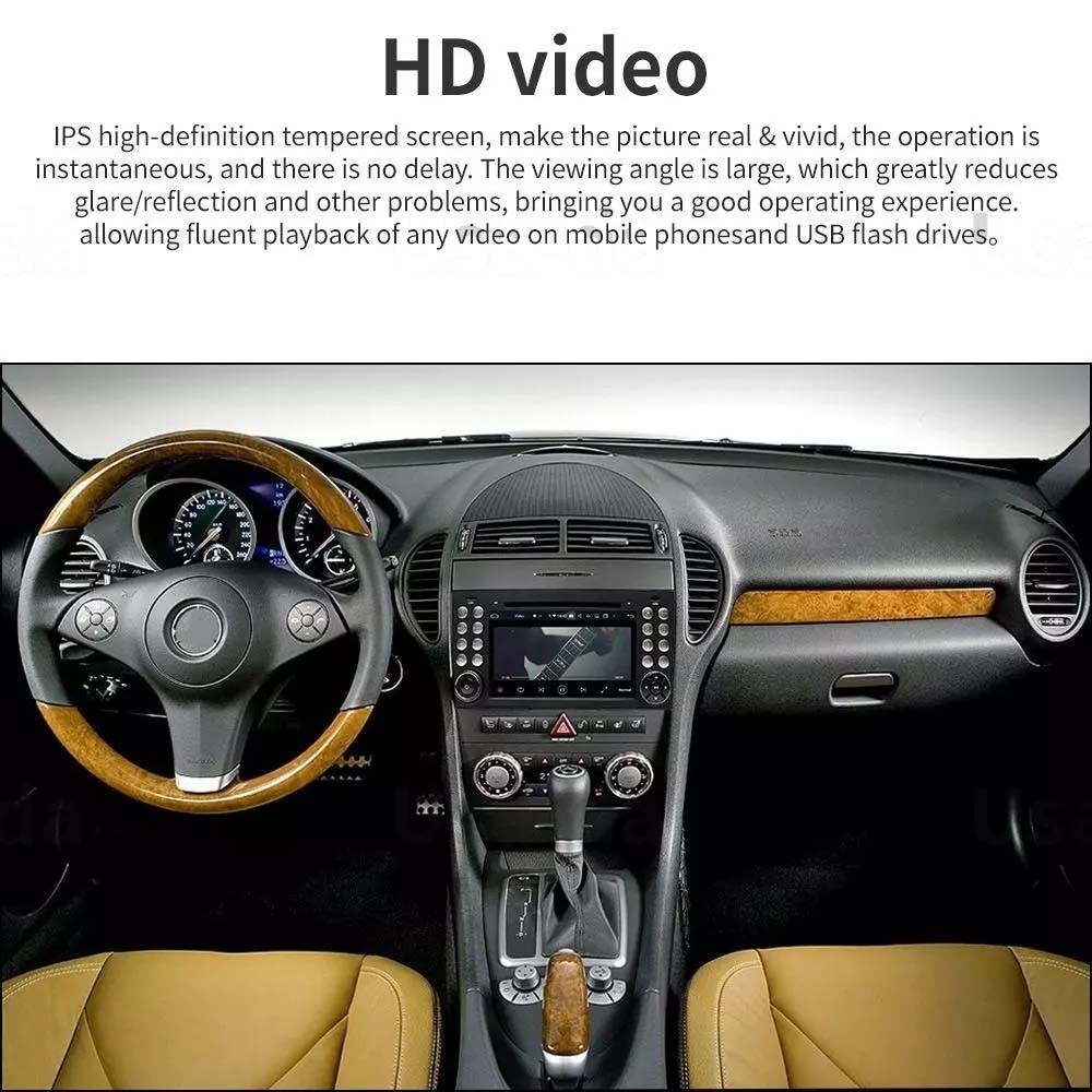 7″ Android 14 CarPlay Radio For Mercedes-Benz SLK R171 04-12 GPS 8+128G Stereo