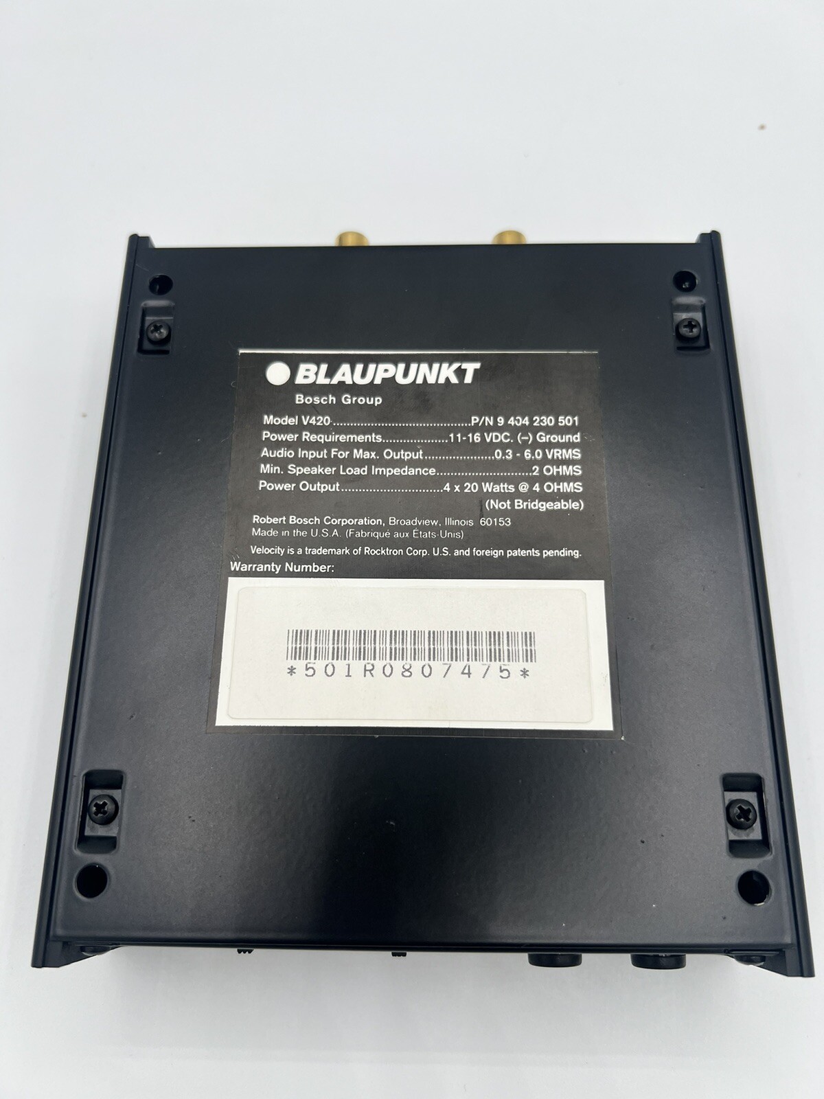 Blaupunkt Velocity V420 Amplifier. 420 Watt Brand New In Factory Box