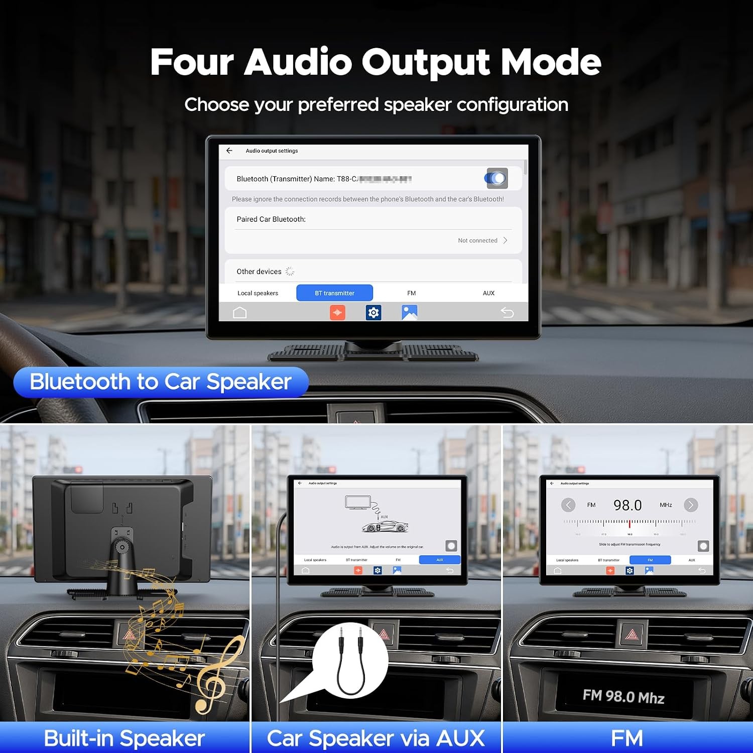9”Carplay Screen for Car with YouTube/Net-Flix 3-in-1 Wireless Apple CarPlay