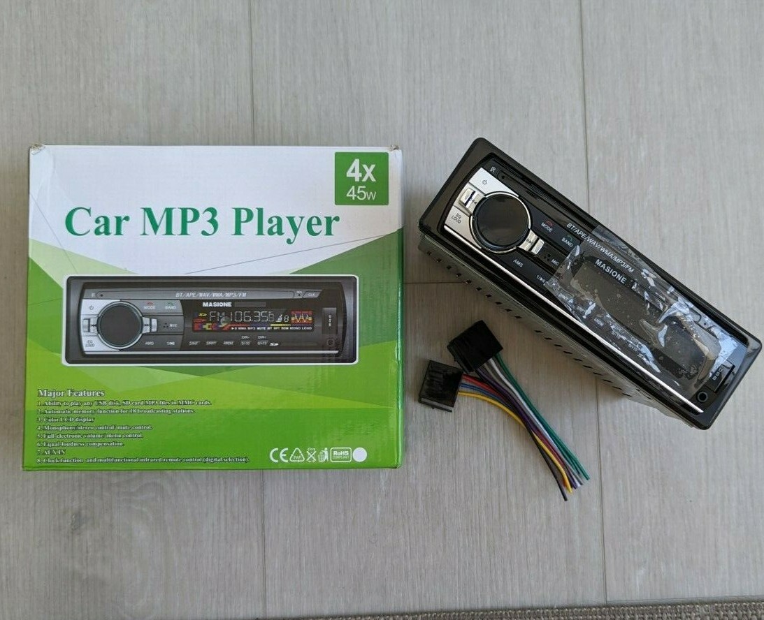 Masione Car MP3 Player Bluetooth 4x 45w BT/APE/WAV/WMA/MP3/FM BRAND NEW