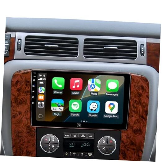 64G Car Radio Stereo for Chevy Silverado Tahoe Suburban GMC Yukon Mahogany Wood