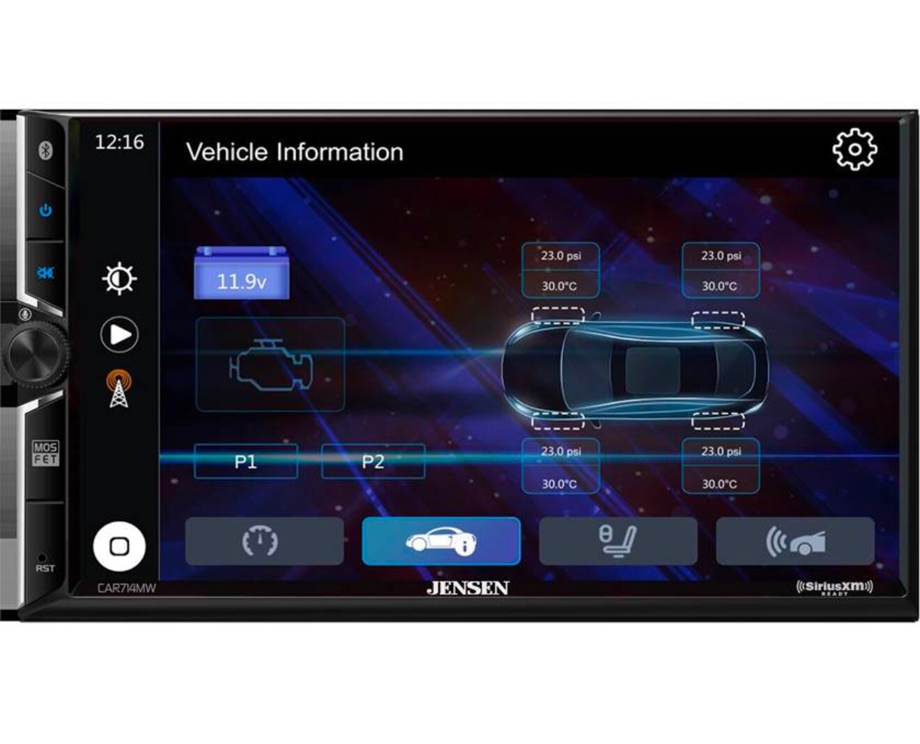 Jensen CAR714MW 7″ 2-DIN Multimedia Receiver W/ Bluetooth, CarPlay/Android Auto