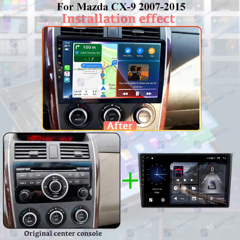 8 Core 64G Android 15 Car Radio for Mazda CX-9 CX9 2007-2015 Stereo CarPlay WIFI