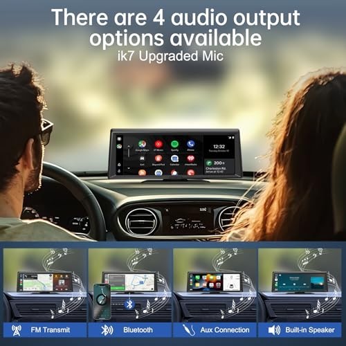 Wireless Portable with Apple CarPlay Screen,8.1″ Touch Screen Car Stereo with 2K