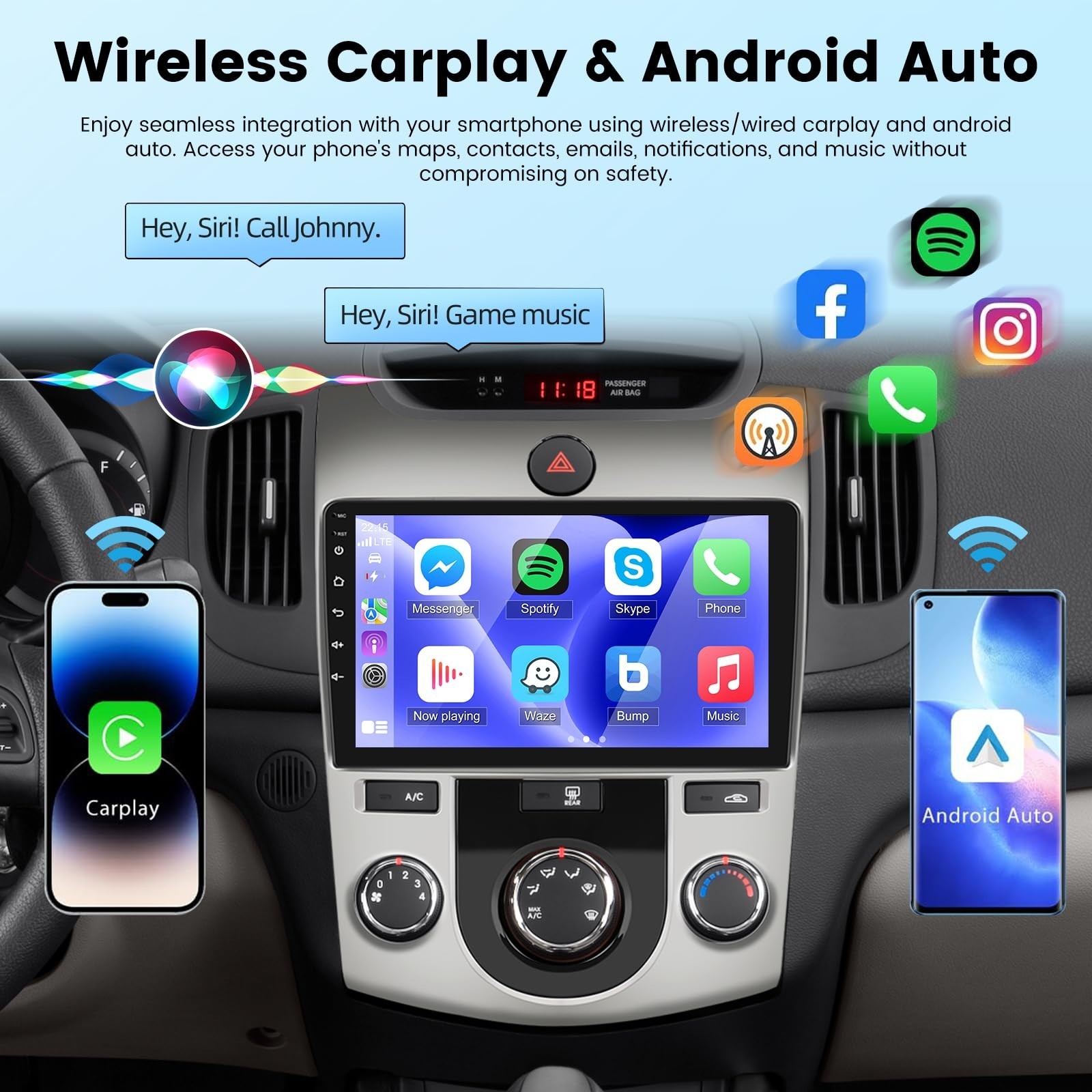 [2+64G] for KIA Forte 2009-2017 (Manual A/C) Android Radio, 9 inch Touchscree…