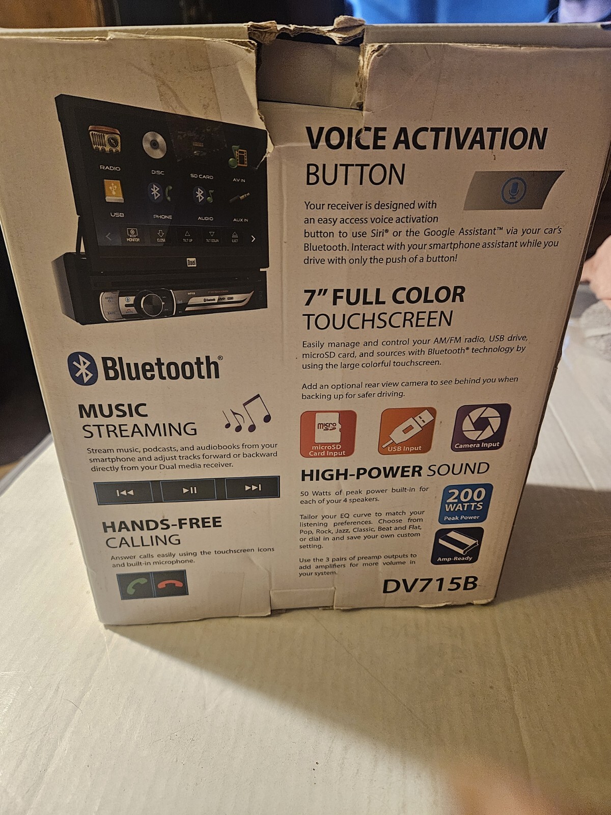 DUAL MEDIA RECEIVER DV715B 7″ TOUCHSCREEN Bluetooth DVD/CD USB 200watts Aux MP3
