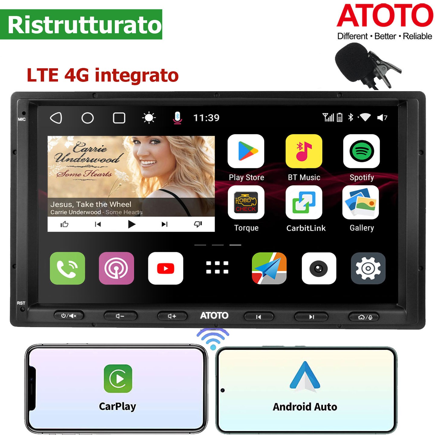 ATOTO S8 Android Car Stereo 4+32GB 7″ 2DIN GPS RDS Wireless Android Auto&CarPlay