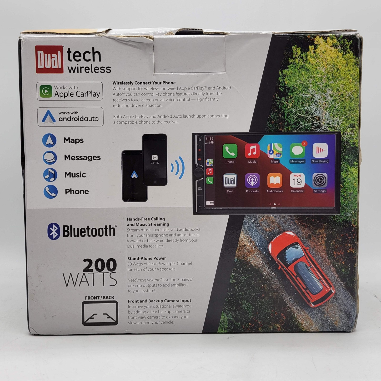 New Dual 7″ Media Receiver Touchscreen Car Stereo XDCPA73W With Backup Camera