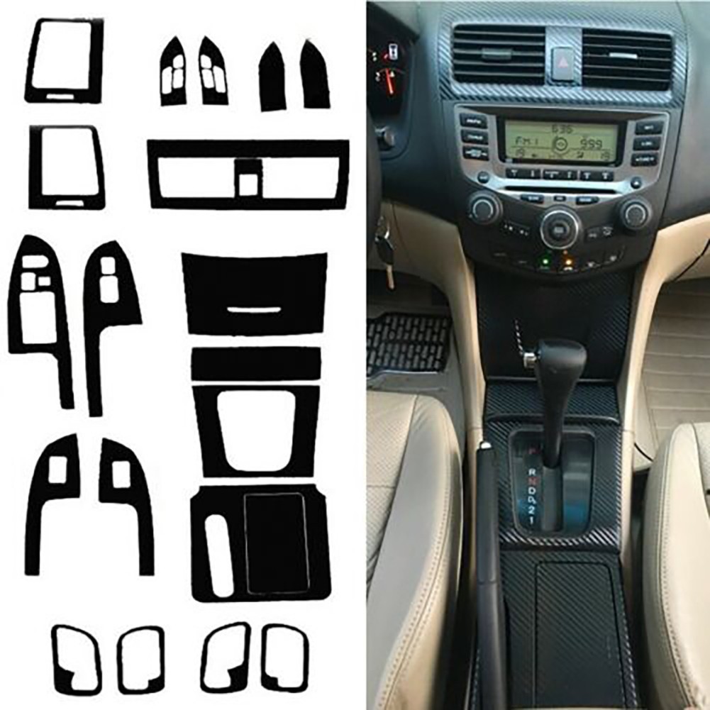 Interior Center Console Carbon Fiber Molding Sticker Decals For Accord 7th