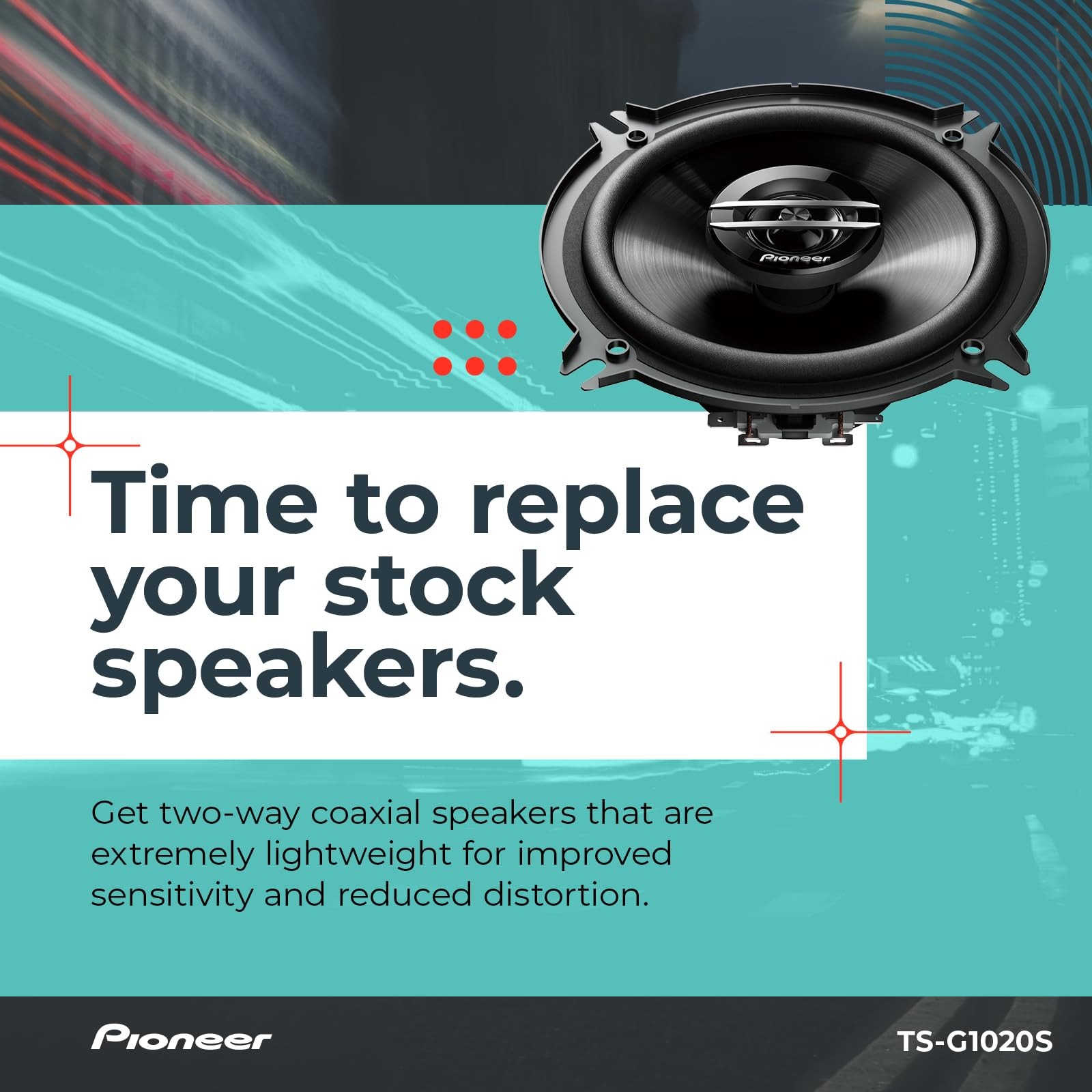 G-Series TS-G1020S 4” 2-Way Speakers (Pair) – 210W Max, Crisp Highs + Clear V…