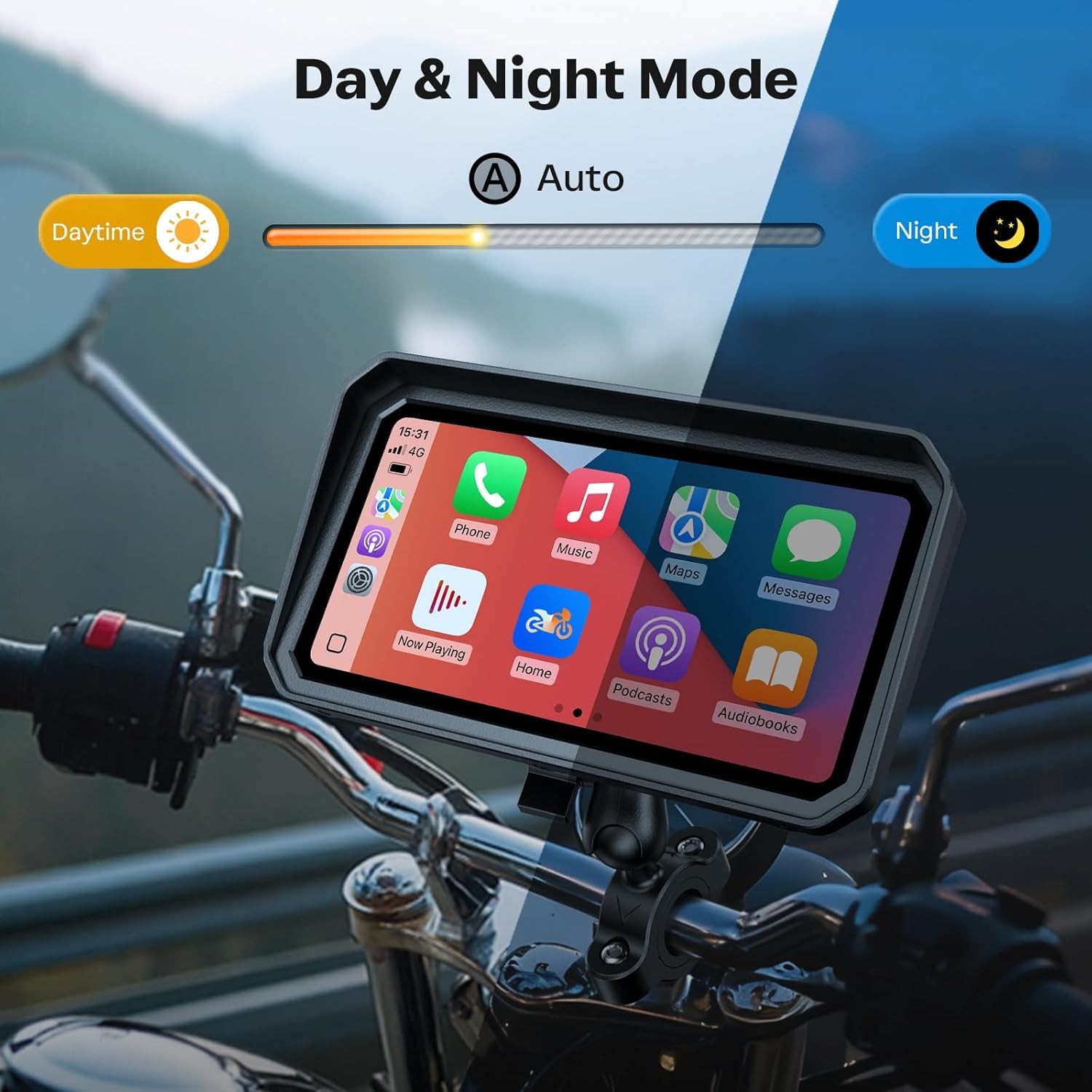 WonVon 7 Inch Wireless Motorcycle Carplay GPS Navigation System Apple Carplay