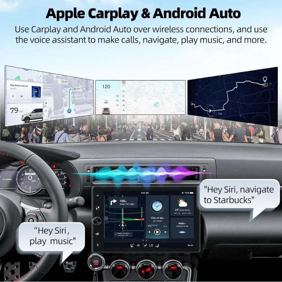 Carplay Screen for Car, 10.4″ HD Vertical Rotatable Touchscreen with Car BT