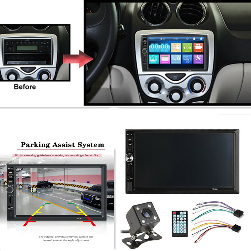 Car 7” LCD Touch Screen Radio Player Bluetooth Audio Support Rear View Camera