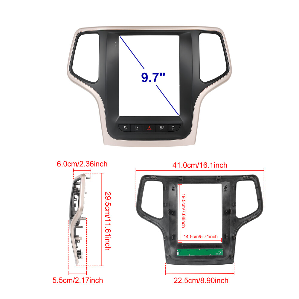 For 14-22 Jeep Grand Cherokee Android Carplay Car Stereo Radio GPS Navi 64G