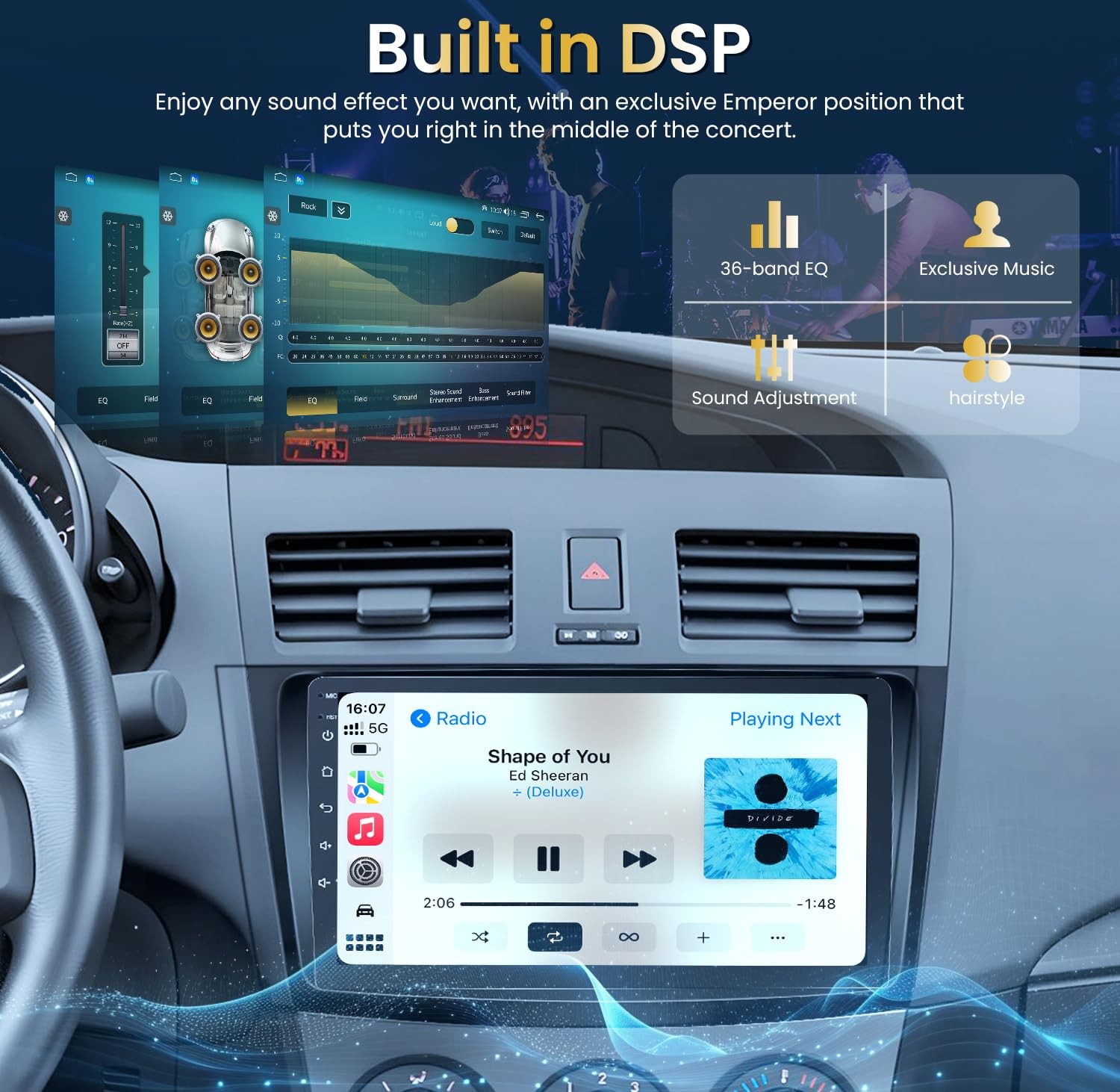 4+64GB Car Stereo CarPlay Android13.0 Radio 9″ GPS BT5 FM for Mazda 3 2010-2013