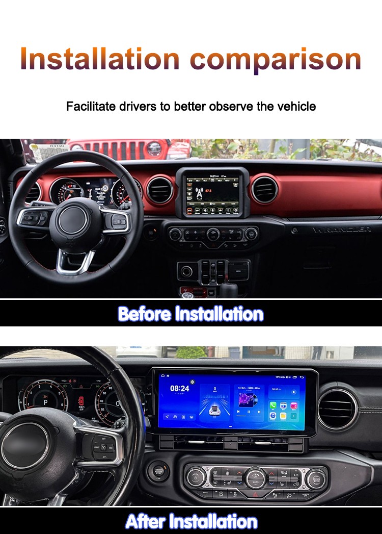 Dual Screen Car Radio for Jeep Wrangler JL Gladiator 2018-2023 Stereo Upgrade