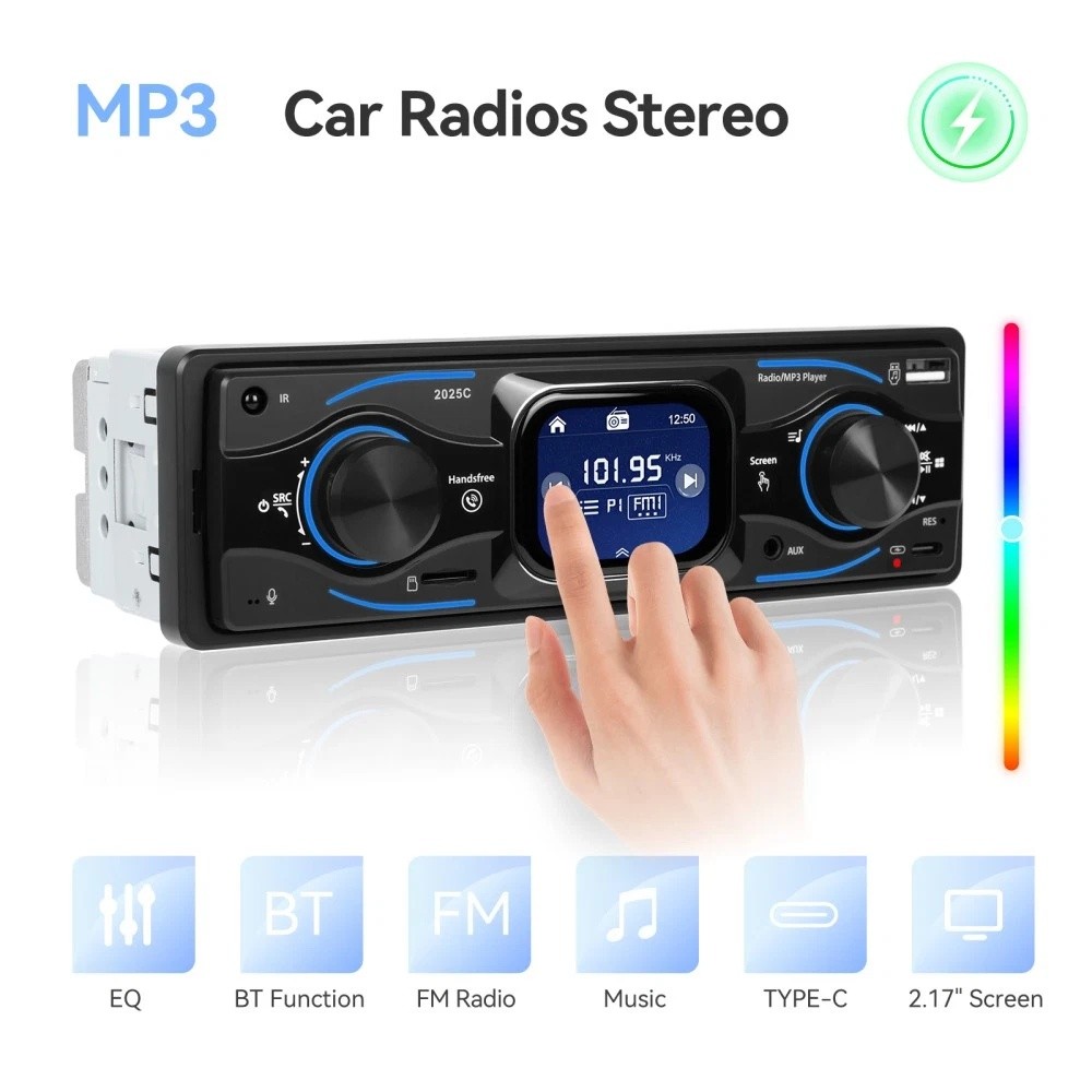 2.17 inch 1 DIN Car Stereo Radio Touch Screen Bluetooth FM MP3 Player TF USB AUX