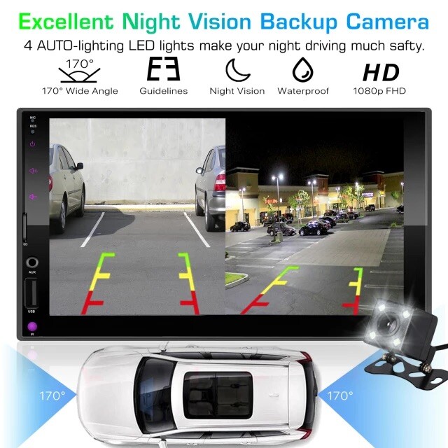 7 inch Touchscreen MP4 MP3 apple car play double din car stereo radio