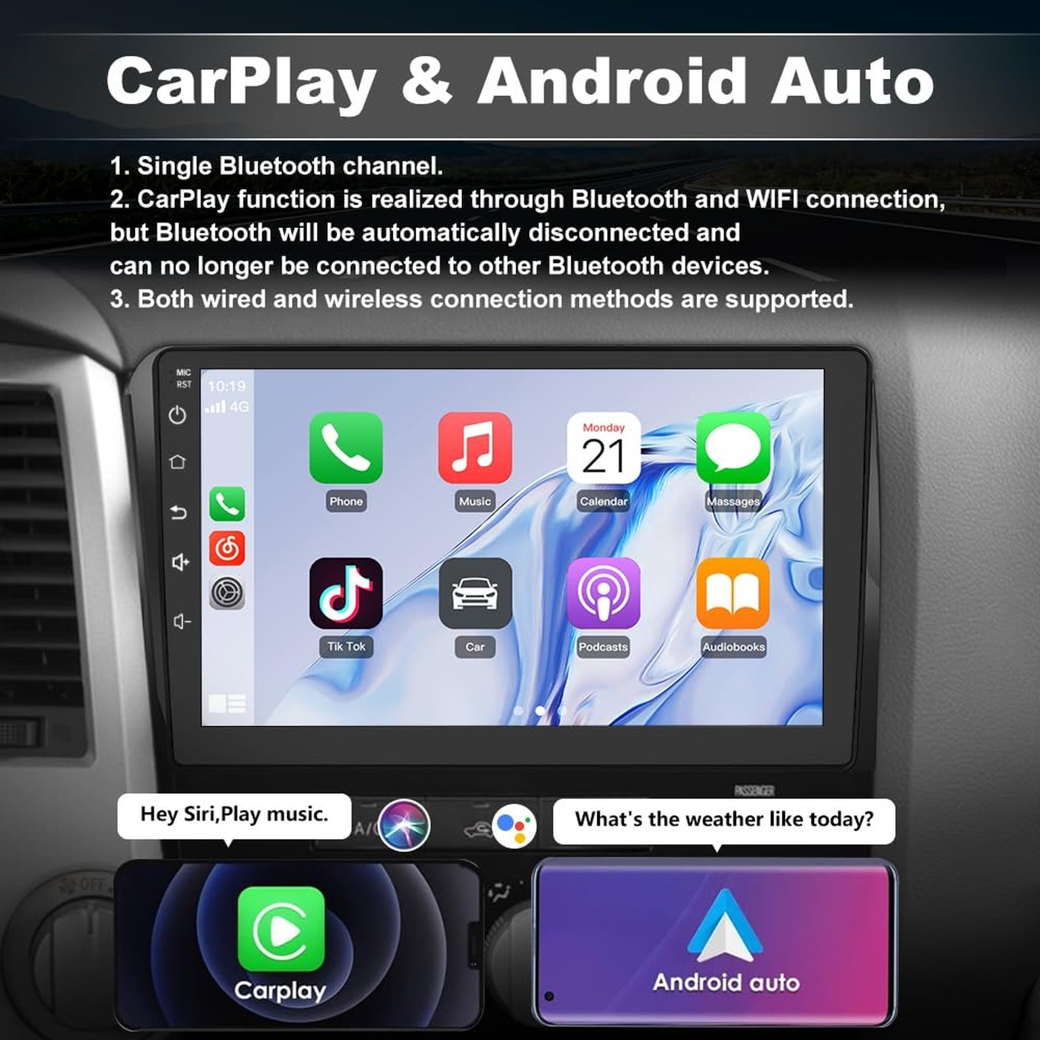 Android 13 Car Stereo for Toyota Tundra 2007-2013 Sequoia 2008-2018, 10.1 inc…