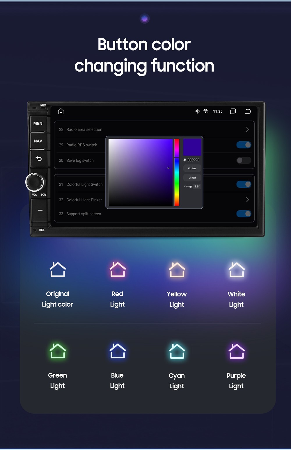 8+128 RAM 2Din 7”Android 12 8Core Car Stereo GPS Radio WiFi CarPlay DSP +AHDCAM
