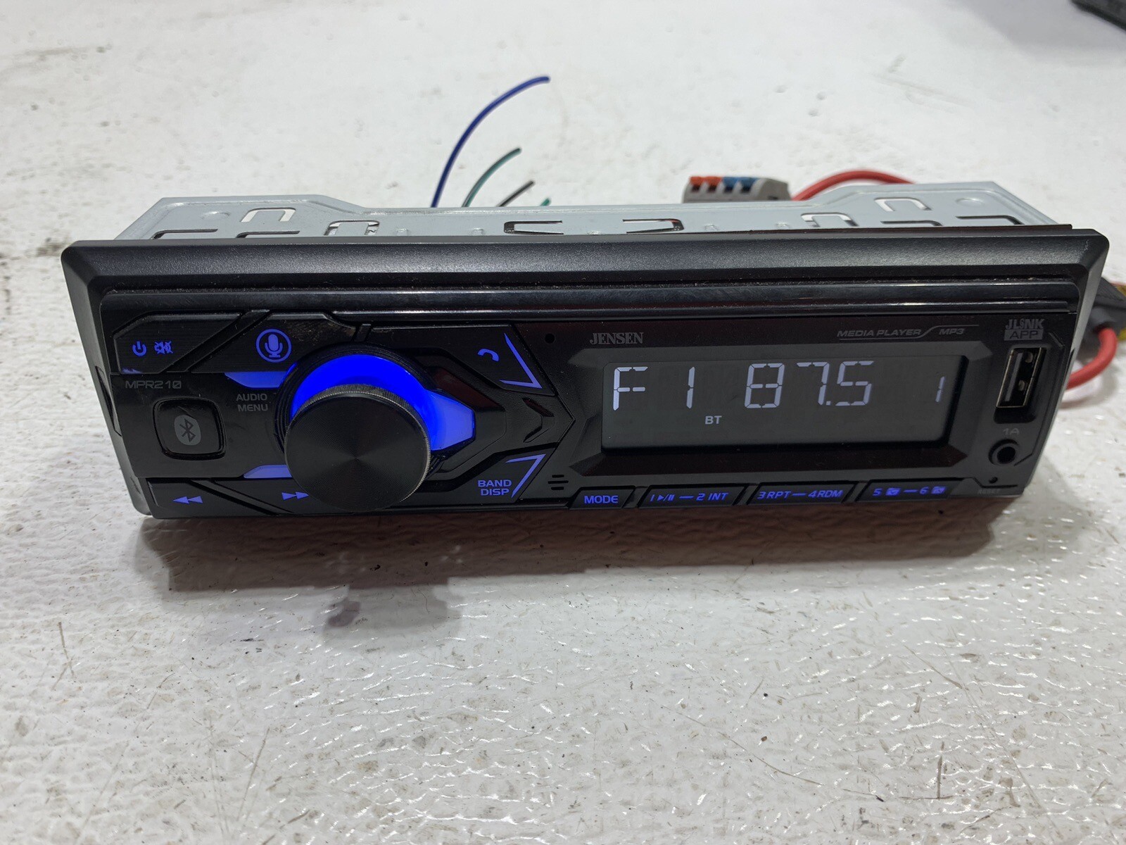Jensen MPR210 digital media receiver 1 din radio stereo Bluetooth AUX USB tested