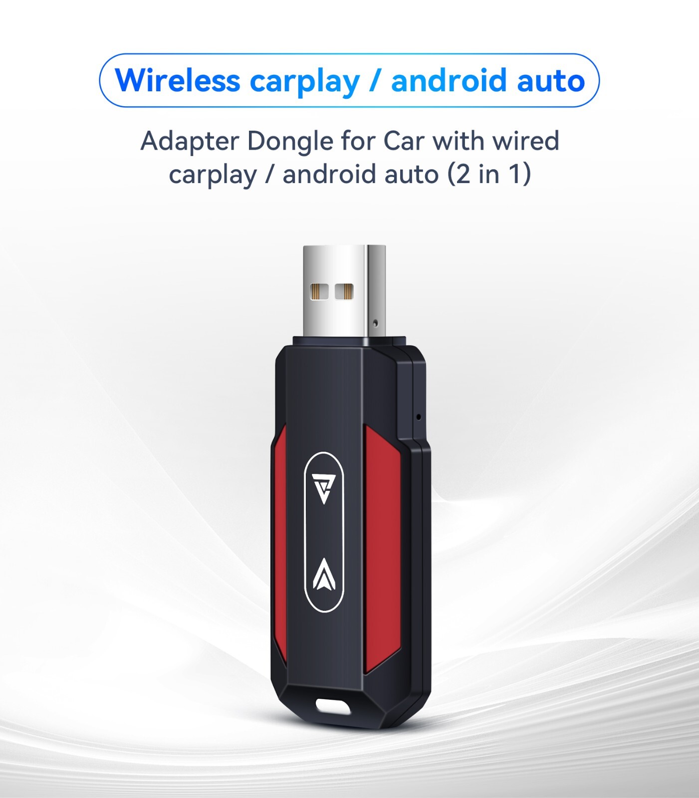 2 In 1 Wired to Wireless CarPlay Adapter For iPhone Apple Carplay Android Auto