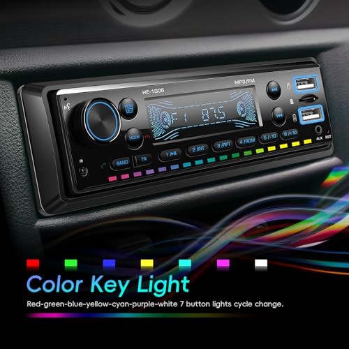 Single Din Car Stereo Bluetooth 5.0 Audio Radio with 64G Card FM Receiver