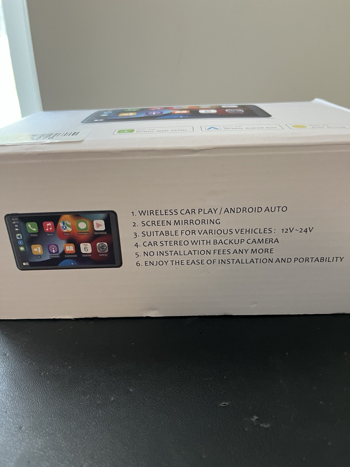 Portable Wireless Car Stereo, 7″ HD Touchscreen CarPlay Android Camera Mirroring