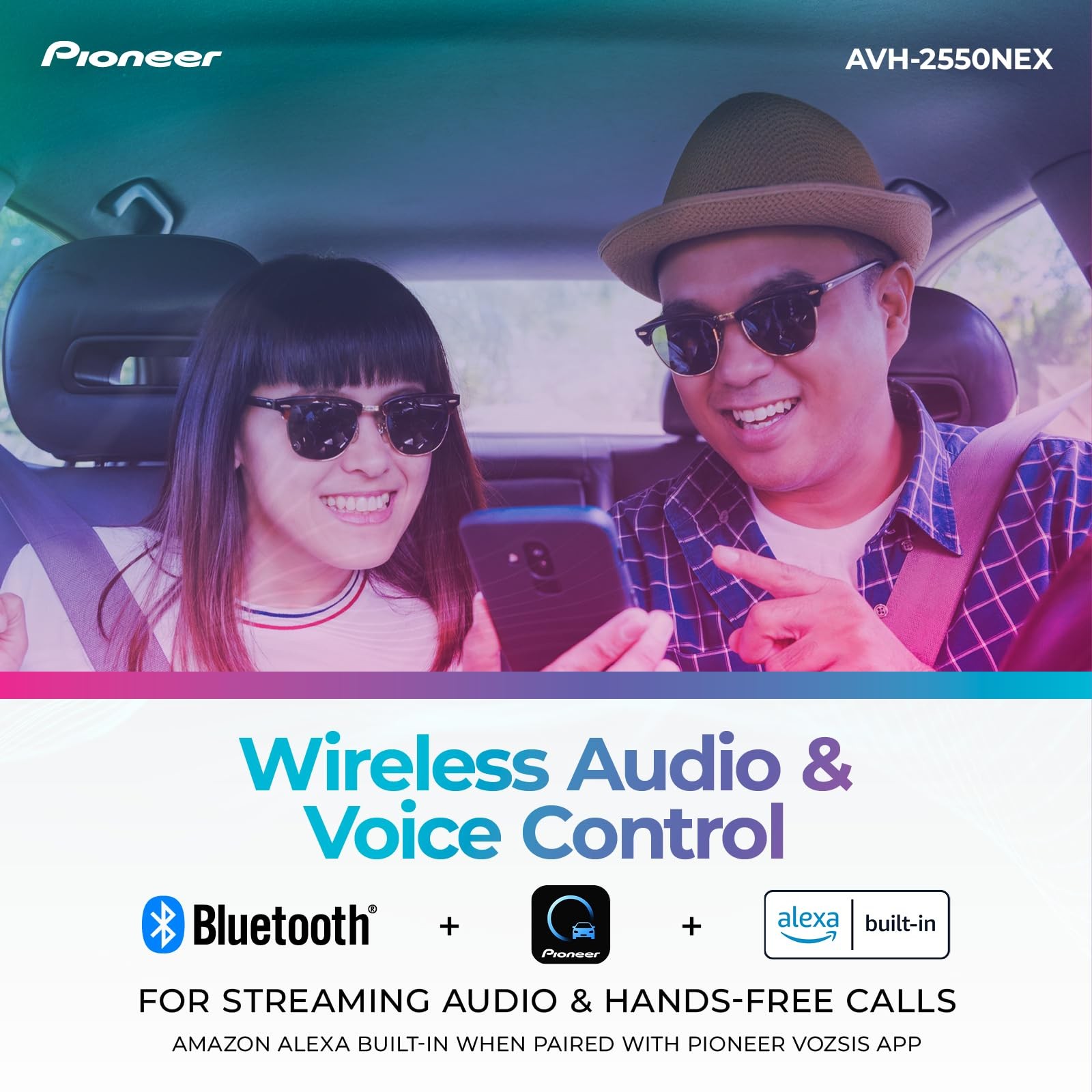 Pioneer AVH-2550NEX 6.8″ Car Stereo + LPCAM2PROHD Backup Camera | Apple CarPlay