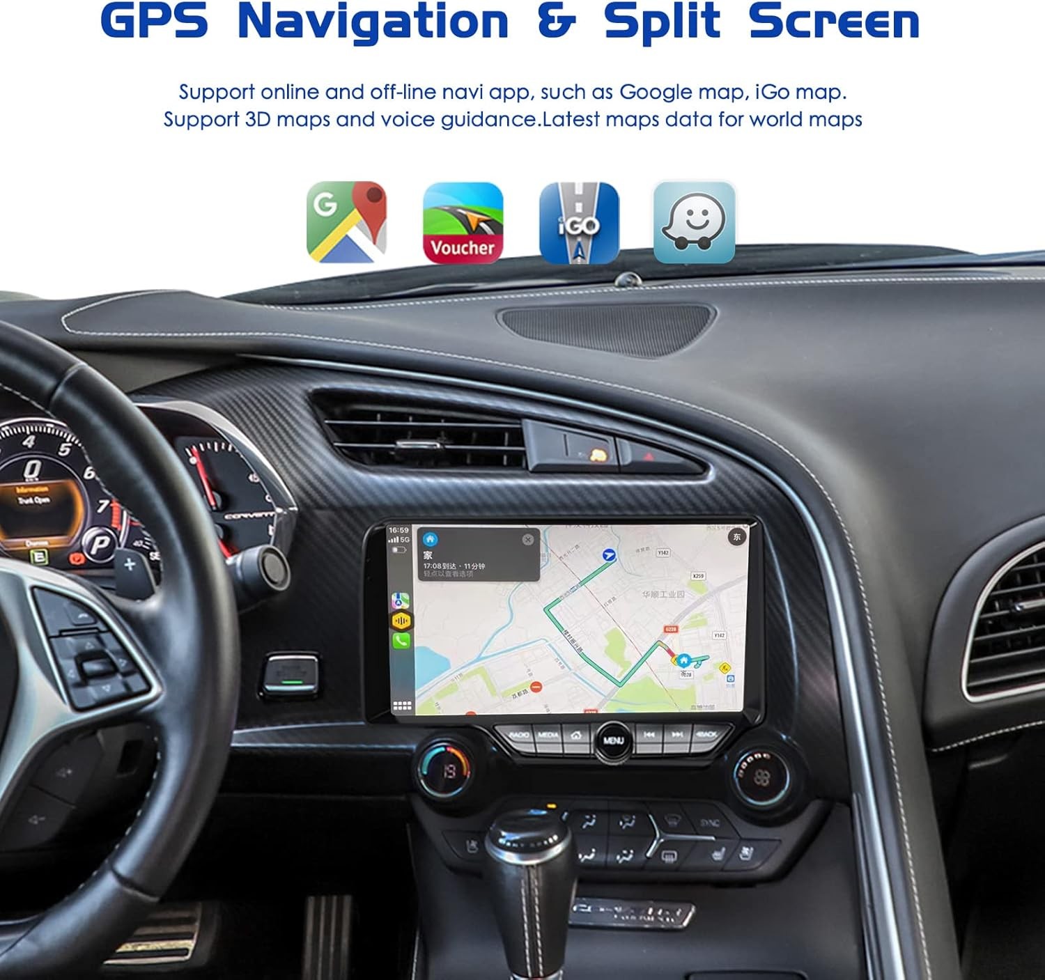 9.3Inch Car Radio For Chevrolet Corvette C7 2013-2019 Stereo GPS Navi Audio 64G