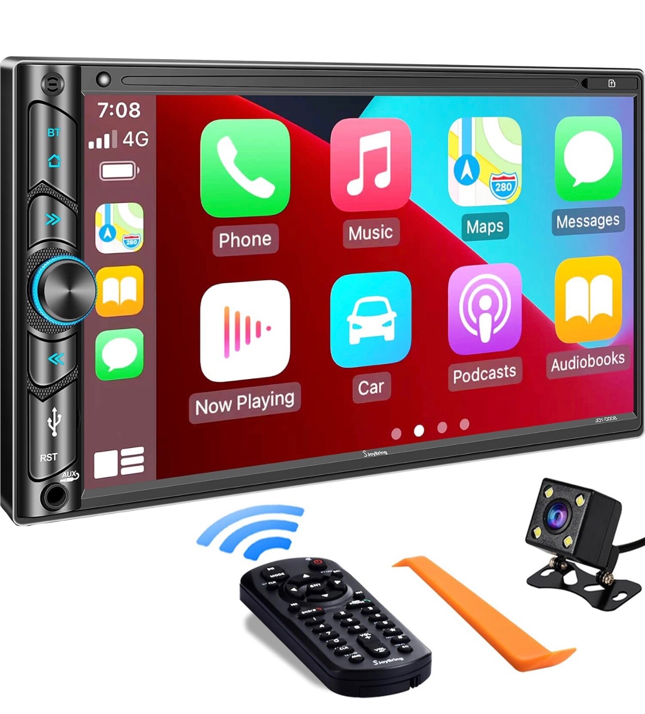 Double Din Car Stereo Compatible with Voice Control Apple Carplay – 7 Inch HD LC