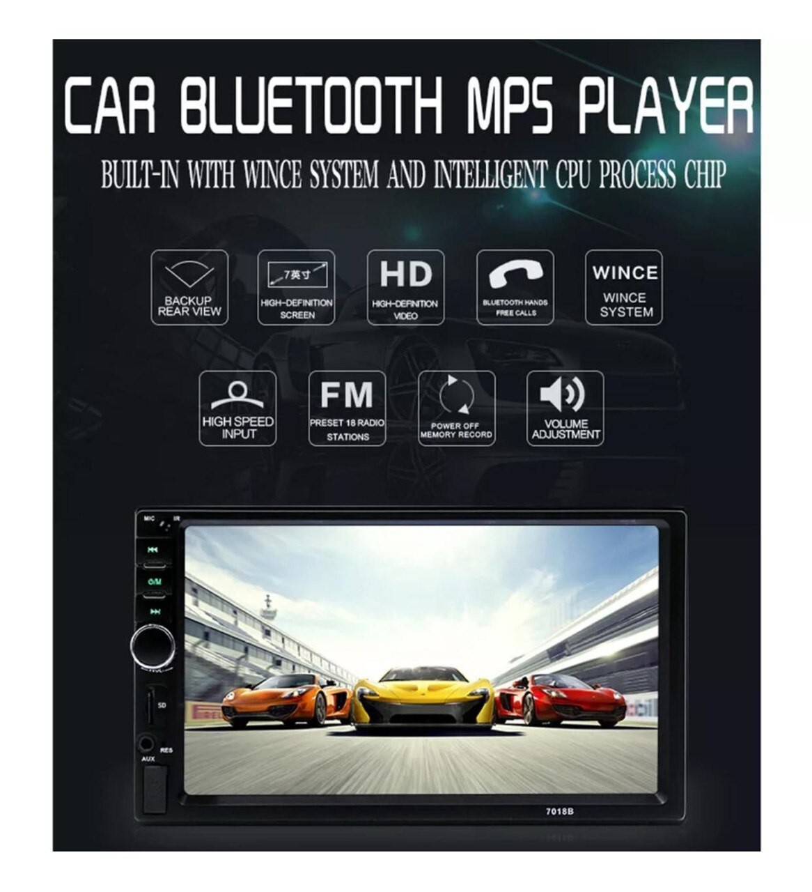 For all KIA car stereo Mirror Link SWC USB/SD 4LED Camera black