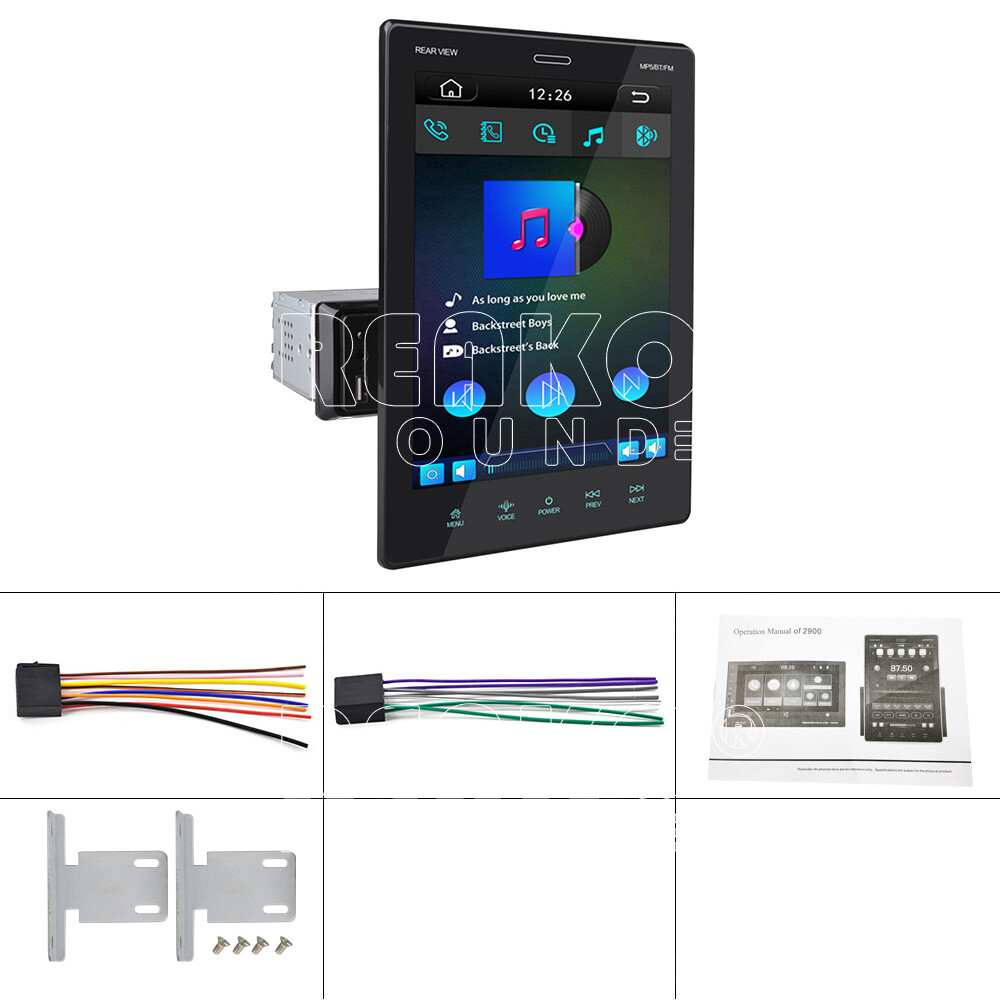 Single 1 Din Apple/Android Carplay Car Stereo Radio Bluetooth 9.5″ Touch +Camera