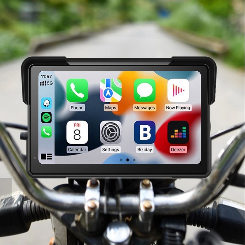7″ Motorcycle Carplay GPS Navigation Wireless CarPlay & Android Auto Motorbike