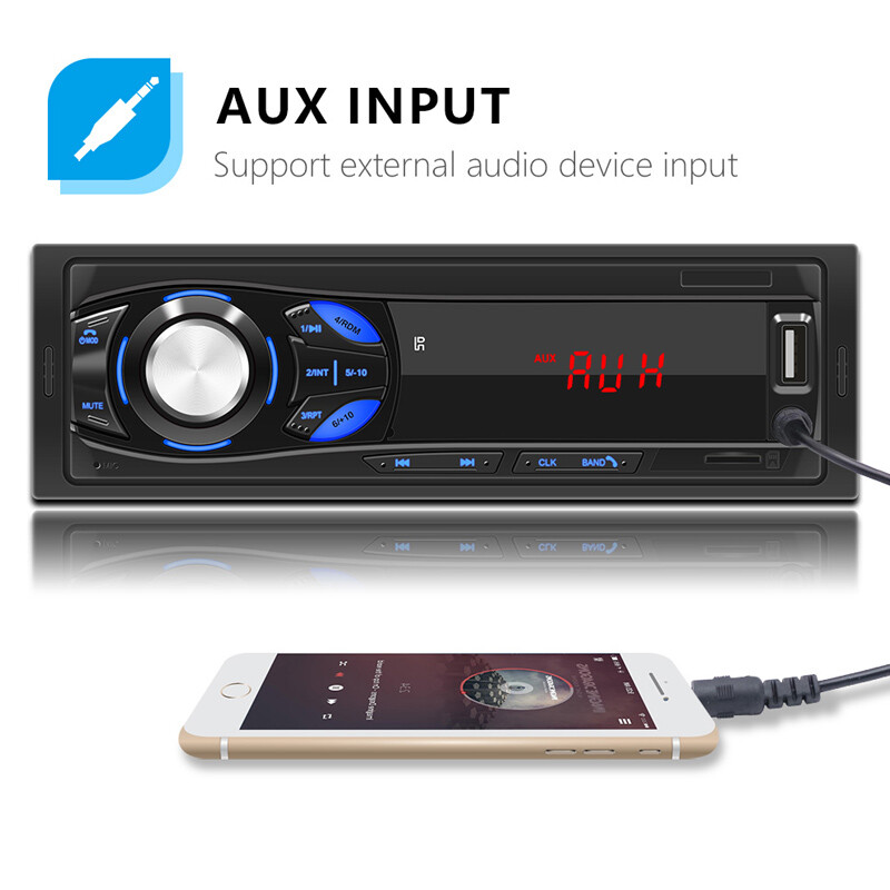 Single 1 Din Audio Digital Car Radio FM Charging Bluetooth Player MP3 USB/AUX/TF